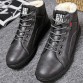 Ankle boots men lace-up plush designer snow boots for students large siae 6-11.5 work safety boots for men 2018 winter