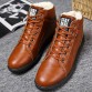 Ankle boots men lace-up plush designer snow boots for students large siae 6-11.5 work safety boots for men 2018 winter32922265562