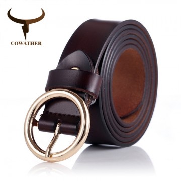 COWATHER women belts cow genuine leather good quality alloy pin buckle fashion style design cinto feminino original brand32795491355
