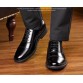 ERRFC New Designer Men Black Formal Shoes Fashion Pointed Toe Lace Up PU Leather Shoes Fashion Business Leisure Shoes Man 38-44
