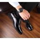 ERRFC New Designer Men Black Formal Shoes Fashion Pointed Toe Lace Up PU Leather Shoes Fashion Business Leisure Shoes Man 38-44
