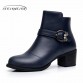 Genuine cow Leather Ankle women winter Boots Comfortable soft Shoes Brand Designer Handmade 2018 winter blue black red with fur32836895019