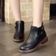 Lucyever Thick Heels Martin Boots Soft Leather Ankle Shoes Vintage Casual Shoes Woman Brand Design Retro Women Boots Black Brown