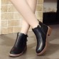 Lucyever Thick Heels Martin Boots Soft Leather Ankle Shoes Vintage Casual Shoes Woman Brand Design Retro Women Boots Black Brown32904466631
