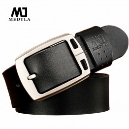 MEDYLA fashion design cow genuine leather 2016 new men belts good quality male belt for men newest pin buckle free shipping