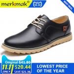 Merkmak Men Casual Leather Shoes Luxury Brand Designer Shoes for Men Comfortable Big Size 37-48 Oxfords Dress Formal Foowear