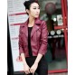 New Spring Women Leather Jacket Red Black PU Plus Size Jackets  Motorcycle Leather Jacket Slim Casual Coat